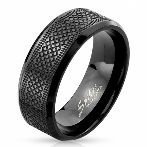 Кольцо обручальное Spikes, размер 21, черный кольцо обручальное spikes размер 21 5 черный