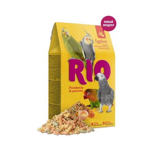 Рио Яичный корм для средних и крупных попугаев, 0,25 кг, 38725 рио гурмэ корм для средних и крупных попугаев 250гр
