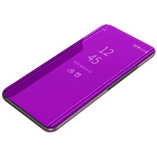 фото Чехол-книжка mypads для oppo r15x с дизайном clear view cover с полупрозрачной пластиковой крышкой с зеркальной поверхностью фиолетовый