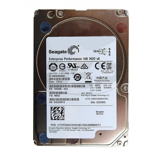 Жесткий диск Seagate ST300MM0008 300Gb 10000 SAS 25 HDD 974000₽