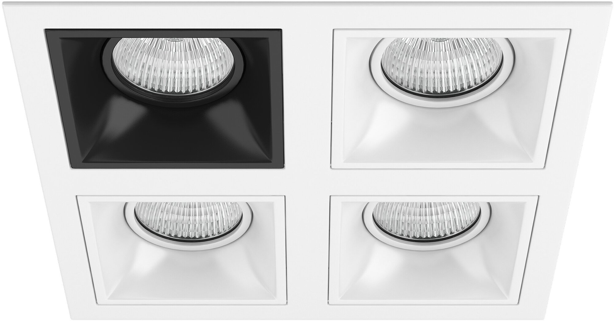 Точечный светильник встроенный черно-белый Lightstar Domino D54607060606