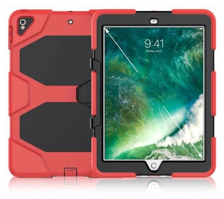 Противоударный, защитный чехол для iPad Mini Retina/2/3, G-Net Survivor Case, красный