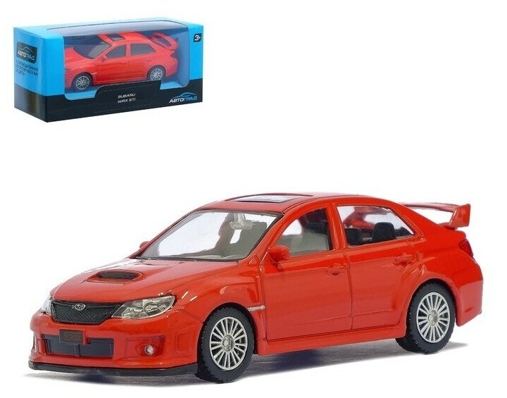 Машина металлическая SUBARU WRX STI, 1:43, цвет красный