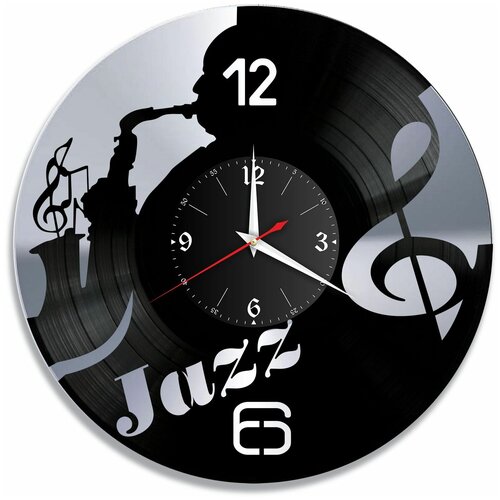 фото Настенные часы redlaser музыка, серебро, из винила №1 vc-10291-2