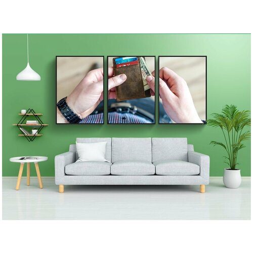 фото Набор модулных постеров для интерьера "деньги, бумажник, финансы" 60x90 см. в тубусе, без рамки lotsprints