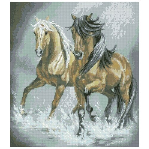 Алмазная вышивка Паутинка М344 Пара лошадей