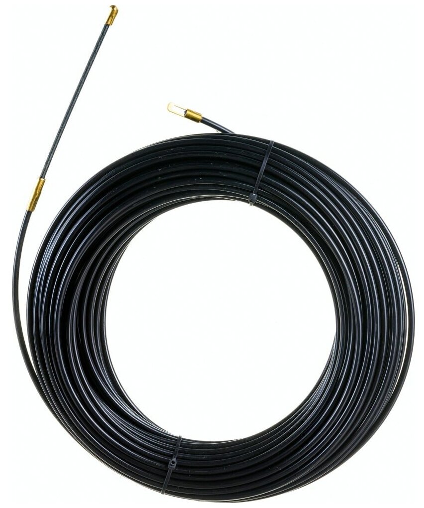 Нейлоновая кабельная протяжка НКП диаметр 4мм длина 30м с наконечниками (черная) TDM - фотография № 2