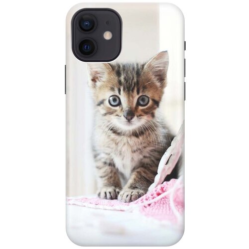 фото Ультратонкий силиконовый чехол-накладка для apple iphone 12 / 12 pro с принтом "милый котенок" gosso