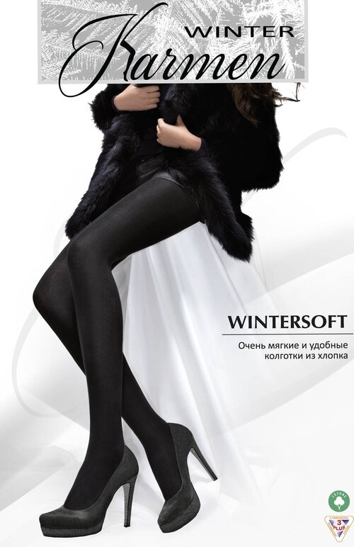 Колготки  Karmen Wintersoft, 250 den, размер 4, черный