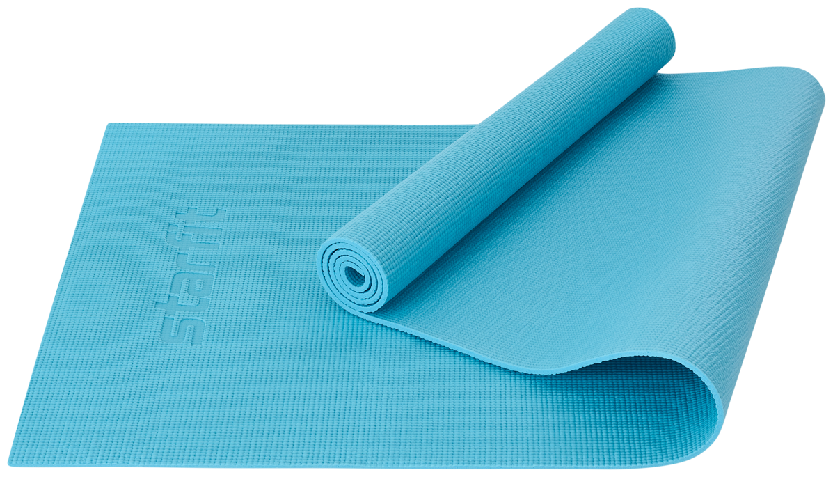 Коврик для йоги и фитнеса Starfit Fm-101, Pvc, 183x61x0,6 см, синий пастель