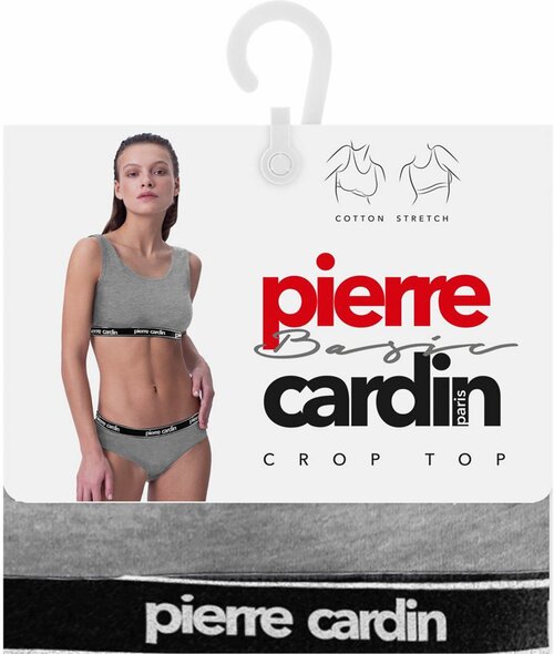 Топ Pierre Cardin, хлопок, размер 2(42/44), серый