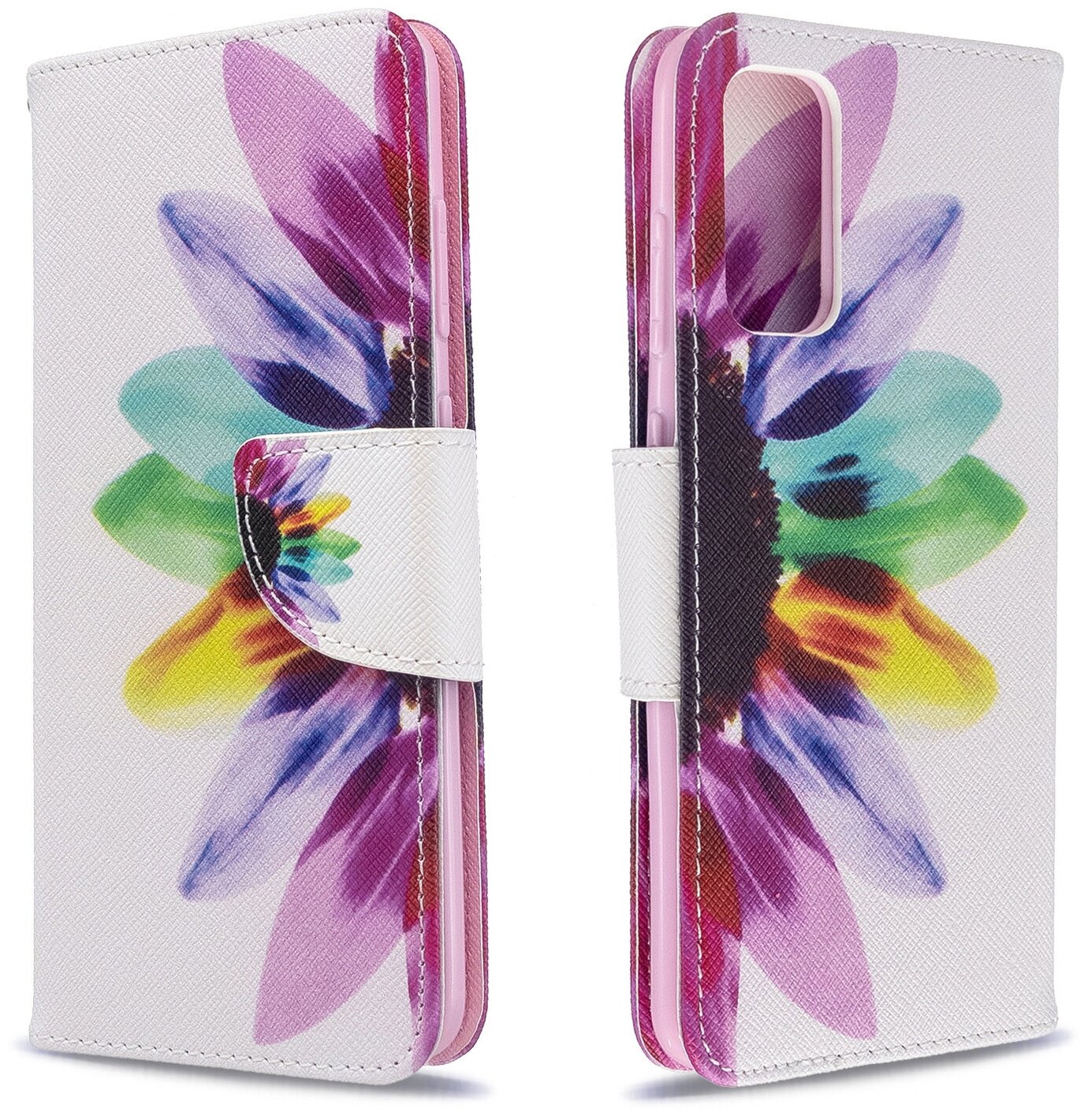 Чехол-книжка MyPads для Samsung Galaxy A31 SM-A315 (2020) с подставкой застежкой и визитницей с рисунком на тему Радужный цветок