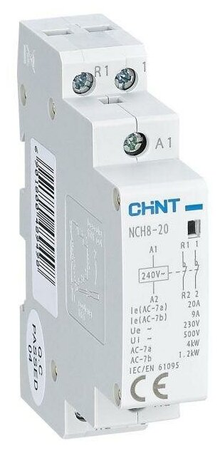 Контактор модульный NCH8-20/02 20А 2НЗ AC 220/230В 50Гц (R), CHINT 256053 (1 шт.)