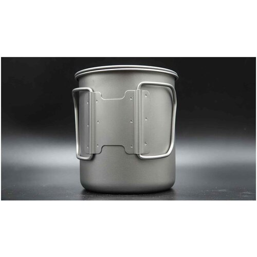 Кружка титановая с крышкой, походная, туристическая 600 мл