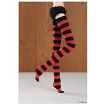 Dollmore 12inches Striped Stocking Black and Red (Красно-черные чулки для кукол Доллмор 31 см) - изображение