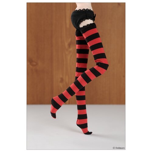 фото Dollmore 12inches striped stocking black and red (красно-черные чулки для кукол доллмор 31 см) dollmore / доллмор