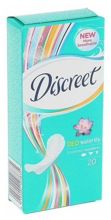 Прокладки ежедневные Discreet Plus Deo "Водяная лилия", 20 шт