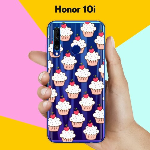 Силиконовый чехол Капкейки на Honor 10i силиконовый чехол на honor 10i панды для хонор 10 ай