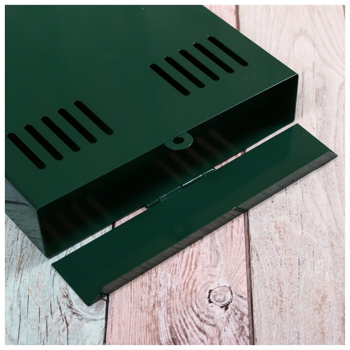 Ящик почтовый без замка (с петлёй), вертикальный, зелёный - фотография № 6