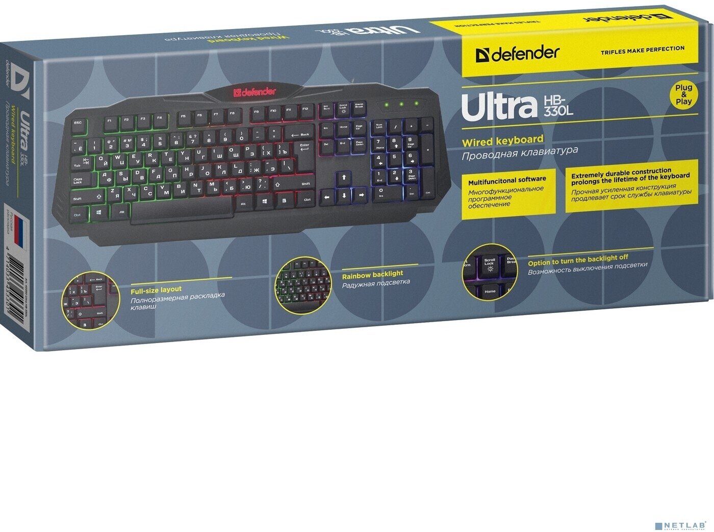 Игровая клавиатура для компьютера Defender Ultra мембранная (Full-size)