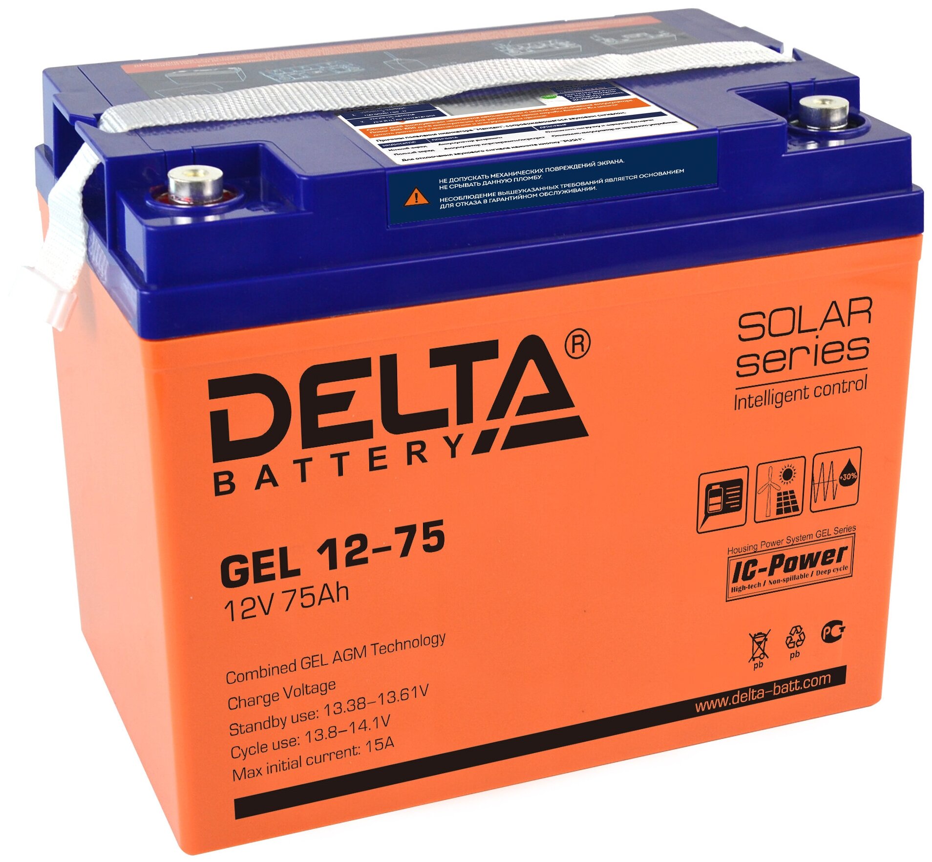 Аккумулятор Delta GEL 12-75