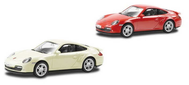 Машинка металлическая Uni-Fortune RMZ City 1:43 Porsche 911 Turbo без механизмов 2 цвета (красный/
