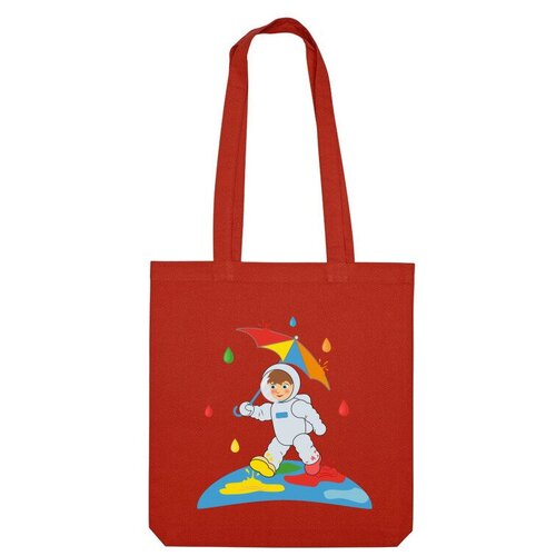 Сумка шоппер Us Basic, красный мужская футболка космонавт на цветной планете 2xl белый