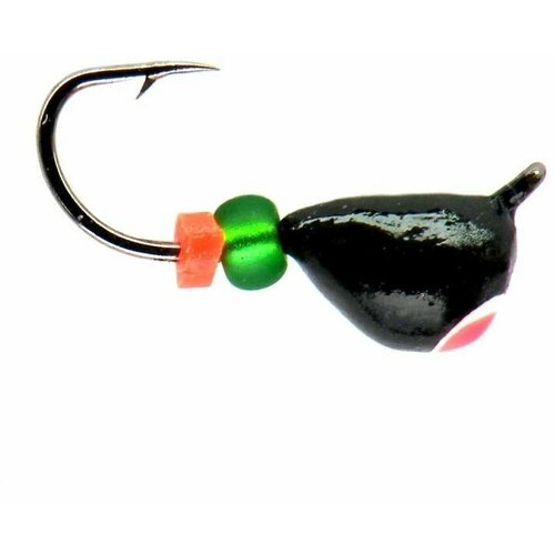 Мормышка вольфрамовая Рефлекс-М 4 Оса Черн Лайм Глаз Бусина 4мм 1гр 12 шт 1598₽