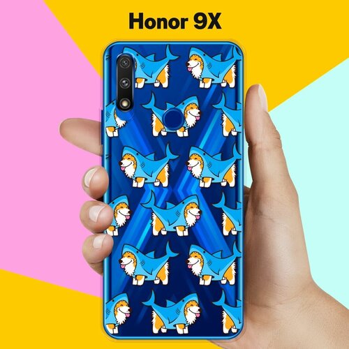 Силиконовый чехол на Honor 9X Акула-Корги / для Хонор 9 Икс силиконовый чехол на honor x30 акула корги для хонор икс 30