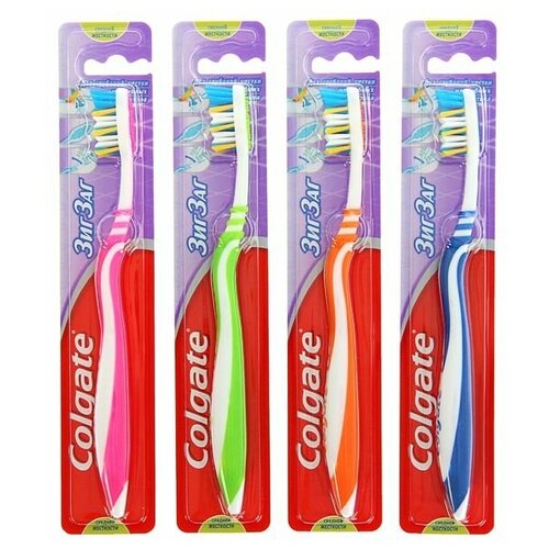 Colgate Зубная щётка Colgate «ЗигЗаг», средней жесткости 2 шт щётки для чистки языка