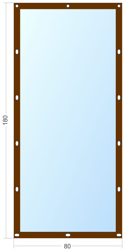 Мягкое окно Софтокна 80х180 см съемное, Французский замок, Прозрачная пленка 0,7мм, Коричневая окантовка, Комплект для установки - фотография № 2