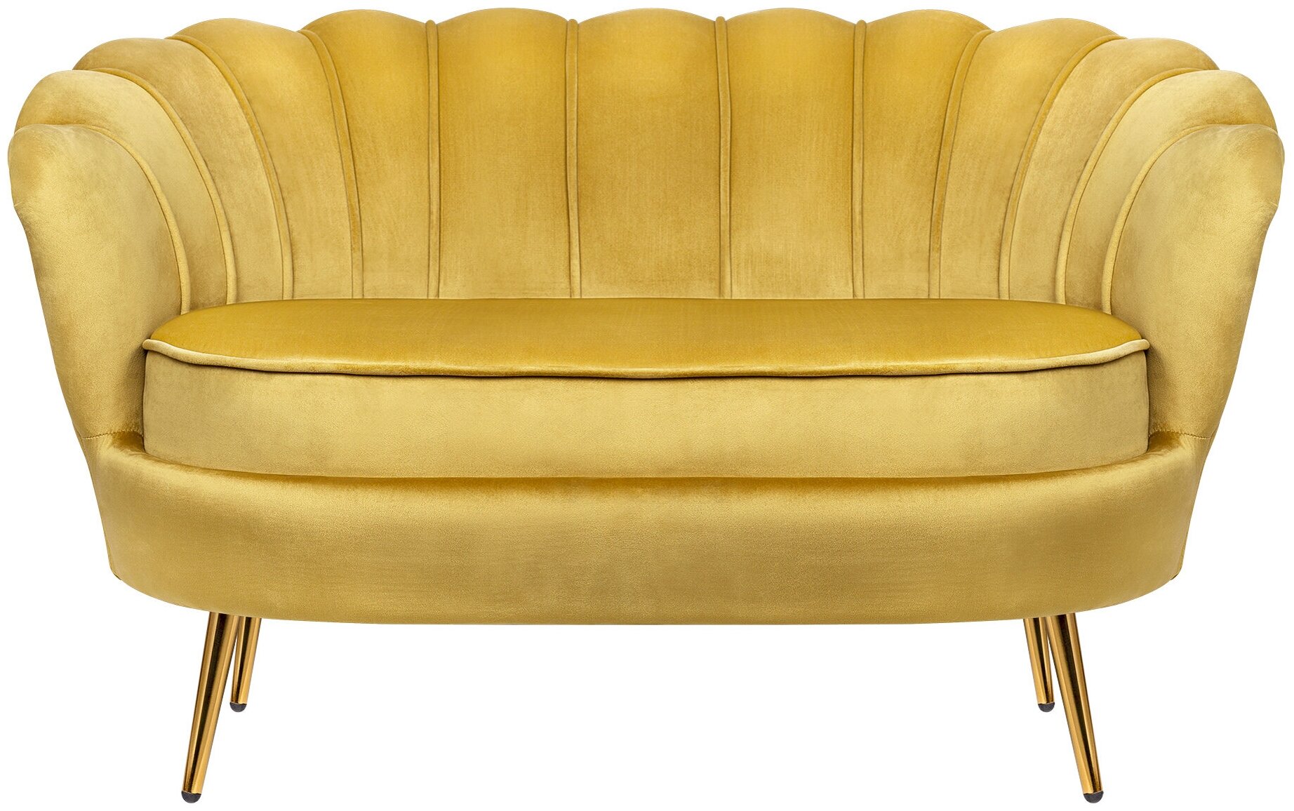 Желтый диван ракушка Pearl double yellow - фотография № 1