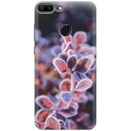 фото Силиконовый чехол на honor 9 lite / хонор 9 лайт с принтом "иней на листочках gosso