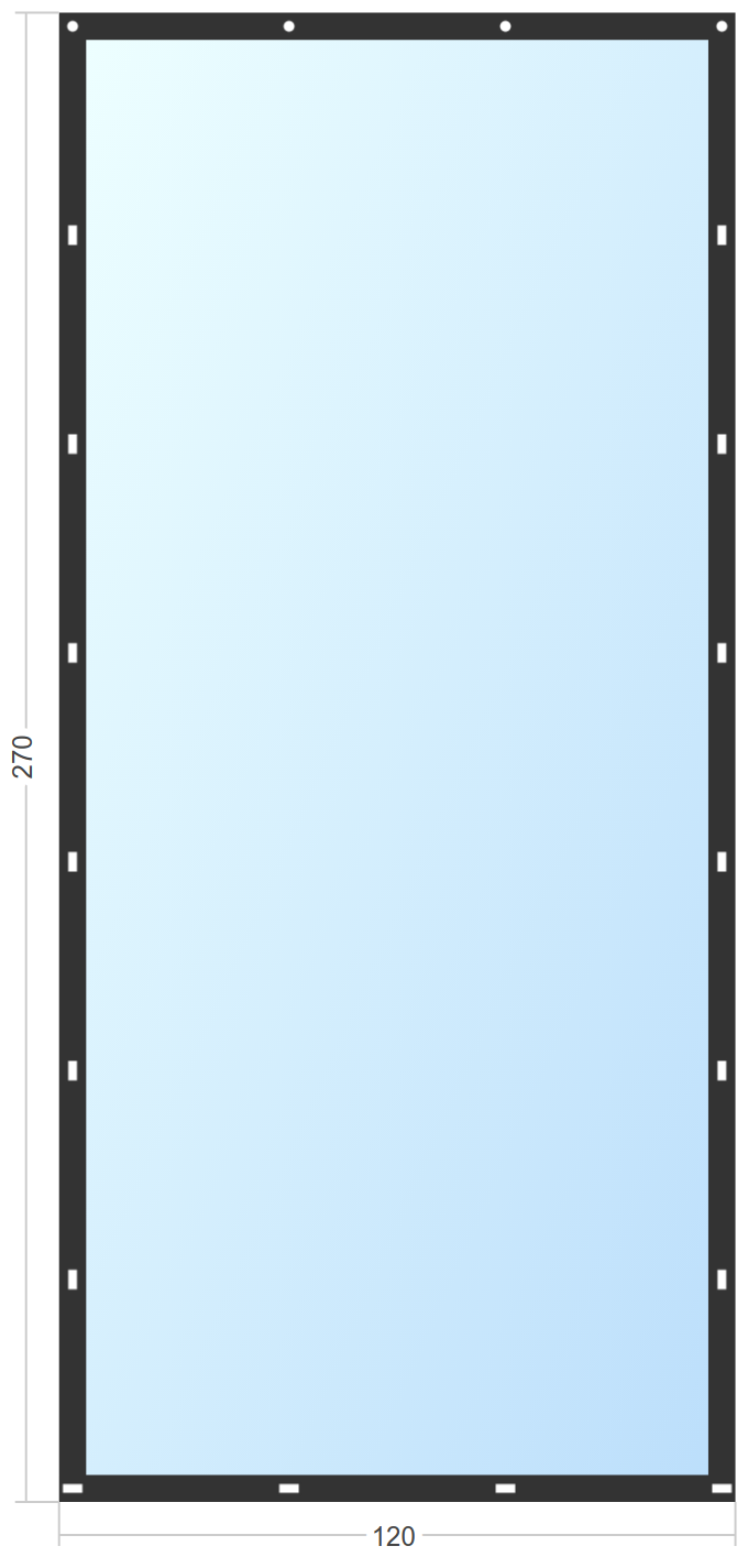 Мягкое окно Софтокна 120х270 см съемное, Скоба-ремешок, Прозрачная пленка 0,7мм, Черная окантовка, Комплект для установки - фотография № 3