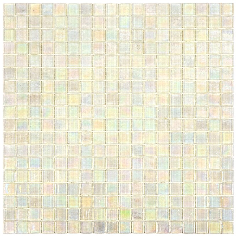Мозаика одноцветная чип 15 стекло Alma NB-WH111 белый квадрат глянцевый перламутр - фотография № 1