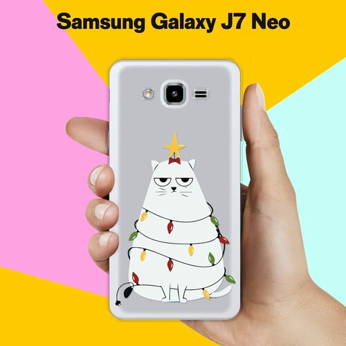 Силиконовый чехол на Samsung Galaxy J7 Neo Грустная ёлка / для Самсунг Галакси Джей 7 Нео силиконовый чехол на samsung galaxy j7 neo рождественский пейзаж для самсунг галакси джей 7 нео