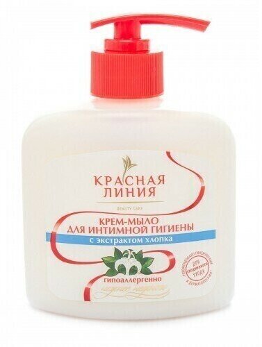 Красная Линия Крем-мыло для интимной гигиены с экстрактом хлопка, 250 мл, 6 упаковок