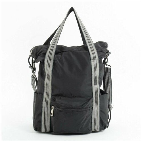 фото Сумка- рюкзак из текстиля 1053 - чёрная no name