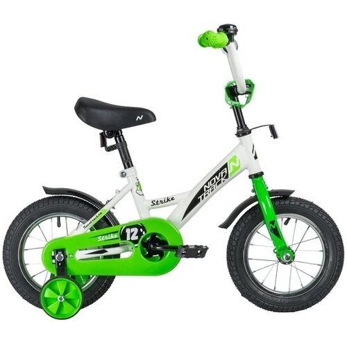 Велосипед Novatrack 123 Strike диаметр колеса 12 белый зеленый 739800₽