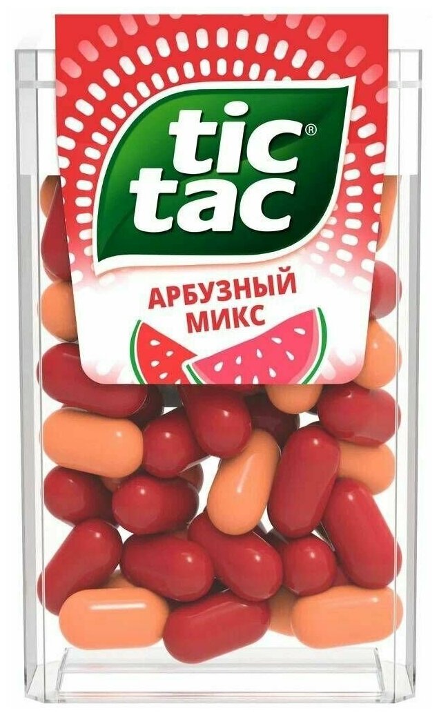 Драже TIC-TAC со вкусом арбуза, 49 г - 5 упаковок - фотография № 3