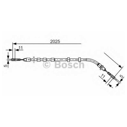 BOSCH Трос руч.тормоза зад.лев.MERCEDES ML230-500 W163 2025мм 1шт