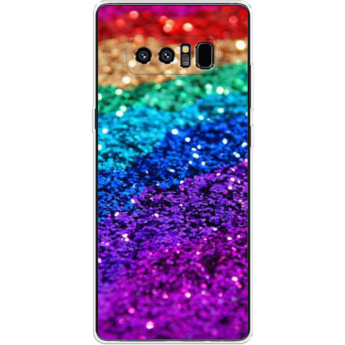 Силиконовый чехол на Samsung Galaxy Note 8 / Самсунг Галакси Нот 8 Блестящая радуга рисунок