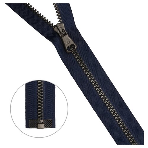 фото Молния трактор тип 10 (6мм) 1 замок 60см noir arta (044 т.синий/1000 брунит) 5 шт