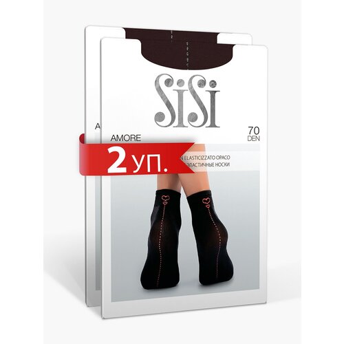 Носки Sisi, 70 den, 2 пары, размер 0 ( one size), бордовый женские носки sisi средние 70 den размер 0 one size синий