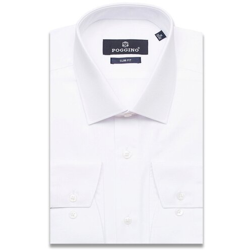 фото Рубашка poggino 7012-19 цвет белый размер 54 ru / xxl (45-46 cm.)