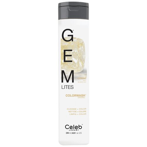 Celeb luxury Шампунь для яркости цвета Цитрин Gem Lites Shampoo Citrine 244 мл тонирующий шампунь для волос celeb luxury gem lites shampoo 244 мл