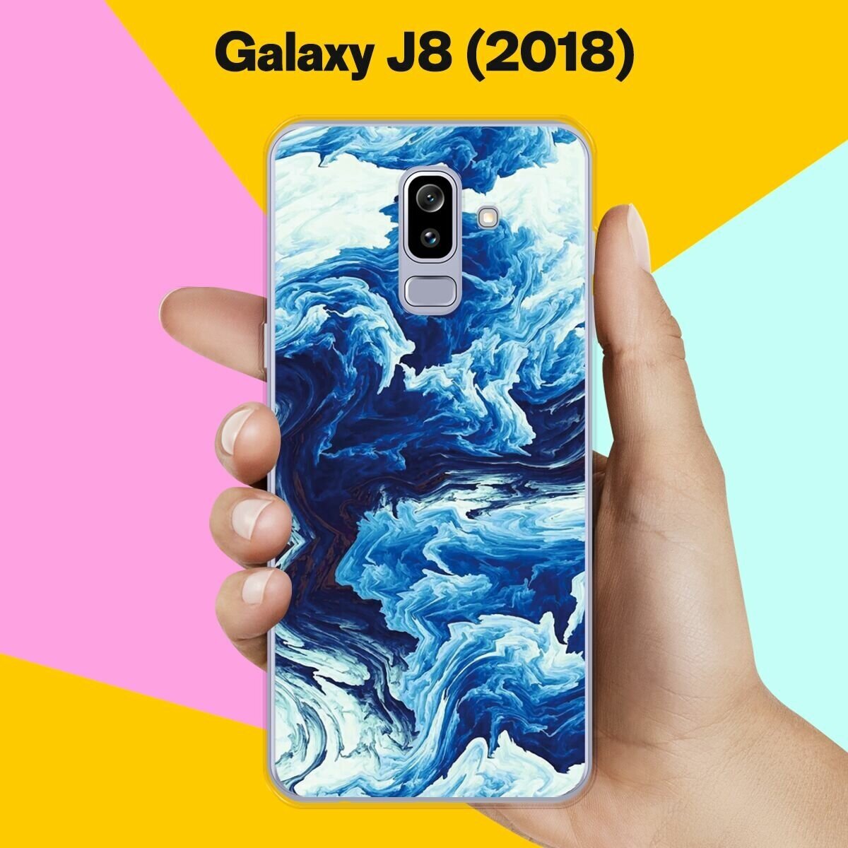 Силиконовый чехол на Samsung Galaxy J8 (2018) Синий цвет / для Самсунг Галакси Джи 8 2018