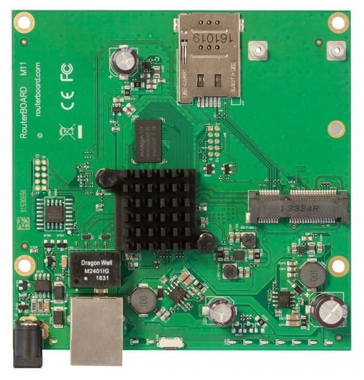 Mikrotik RBM11G Плата 2x 880 МГц 1G Ethernet miniPCIe SIM PoE Jack