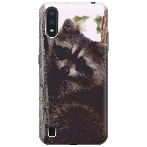 фото Ультратонкий силиконовый чехол-накладка для samsung galaxy a01 с принтом "енотик" gosso