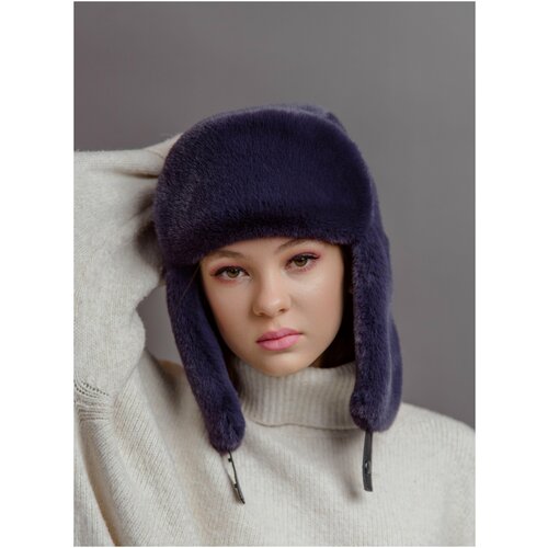 фото Шапка ушанка , демисезон/зима, утепленная, размер 54-55, фиолетовый нет бренда